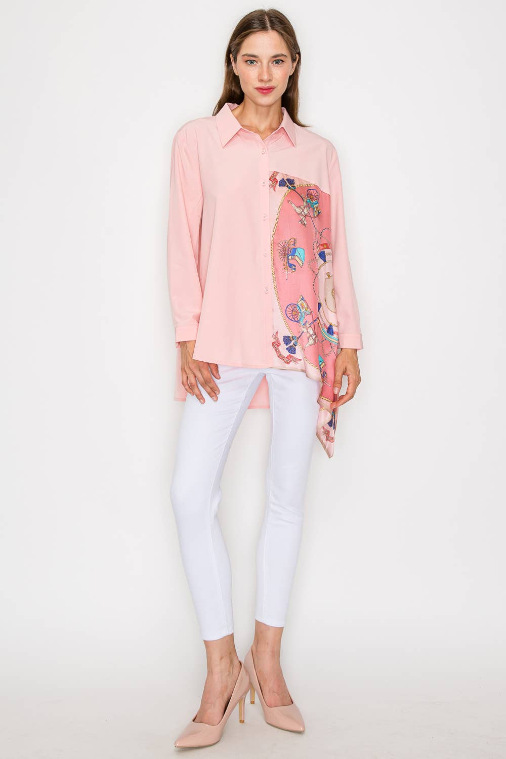 Jess Asymmetric Print Top