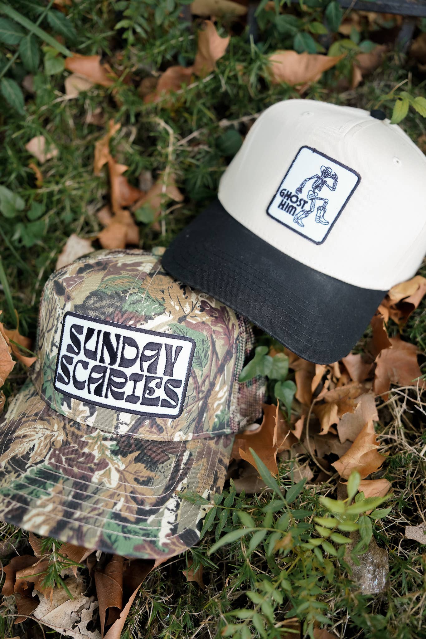 Ghost Him - Black Vintage Trucker Hat