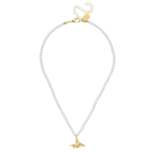 Mini Razorback on Pearl Alys Necklace  - Susan Shaw
