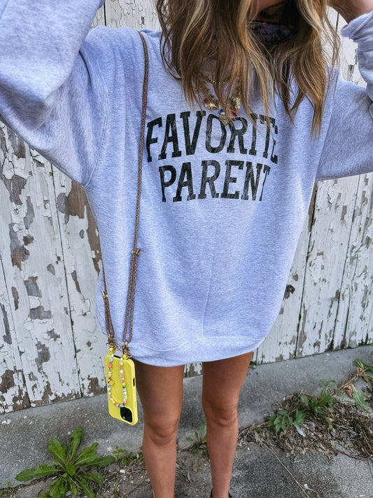 Favorite parent sweatshirt - ash/ black