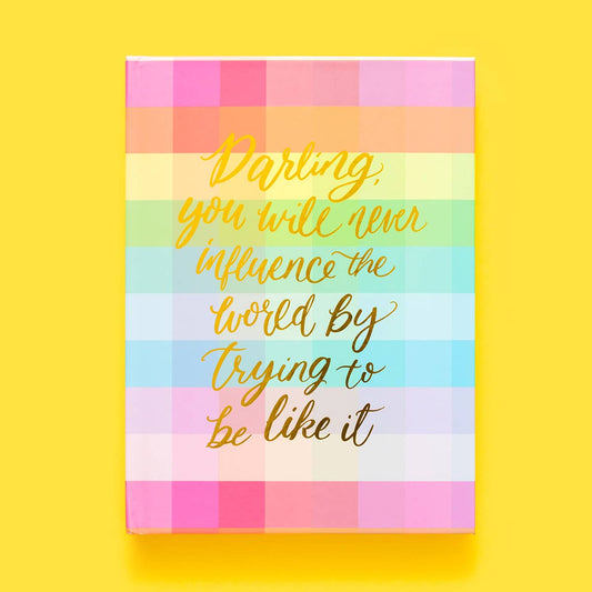 Hardcover Notebook - "Darling..." - Colorful Gingham