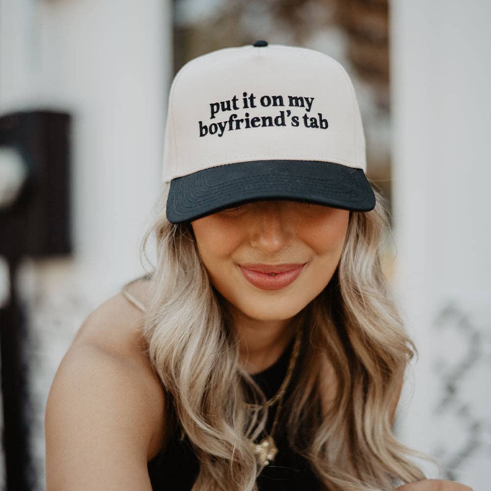 Put It On My Boyfriend's Tab Two-Toned Wholesale Vintage Hat