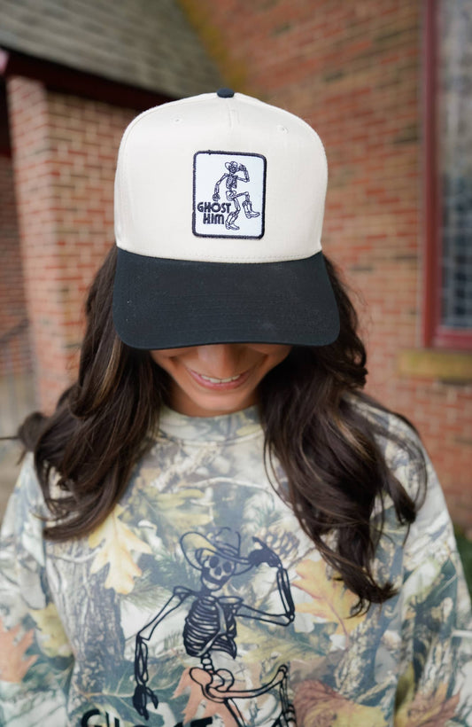 Ghost Him - Black Vintage Trucker Hat