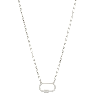 Silver lock necklace 17”-19”