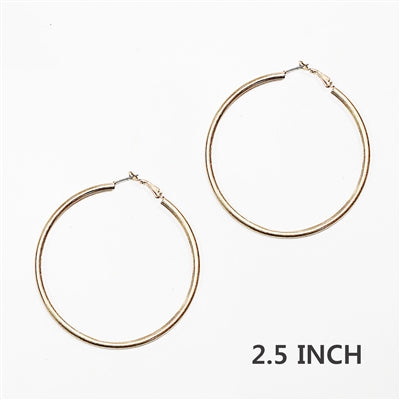 Gold 2.5” hoop earring