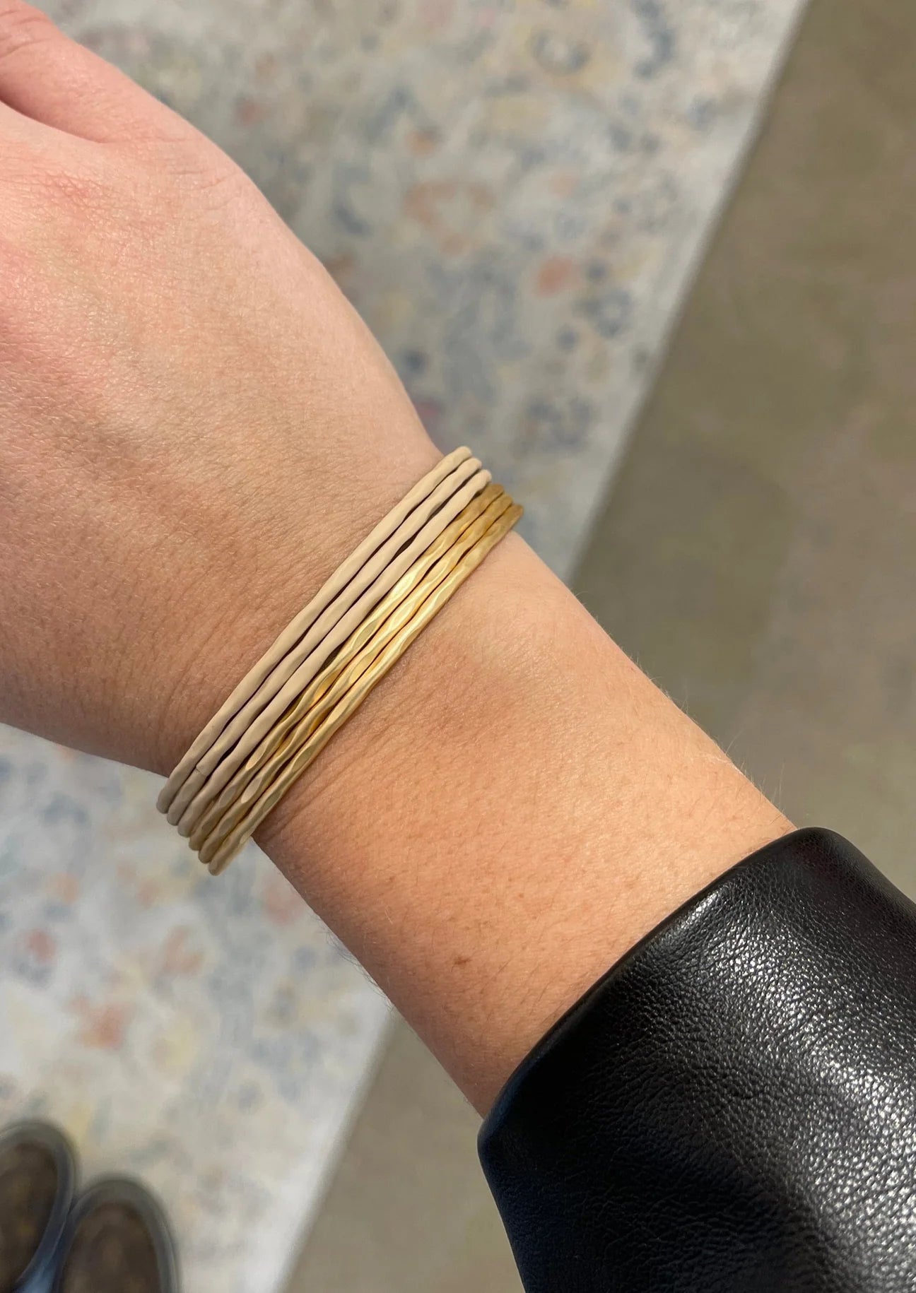 Gold and matte bracelet set
