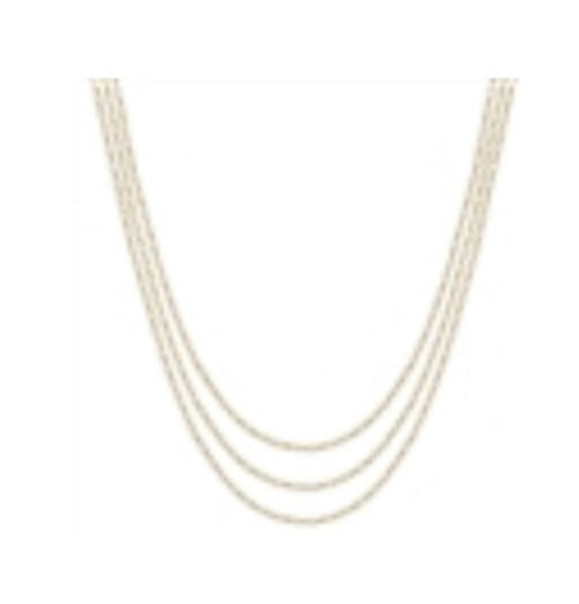 Gold Triple Layered Thin Metal Chain 6"-18" Necklace