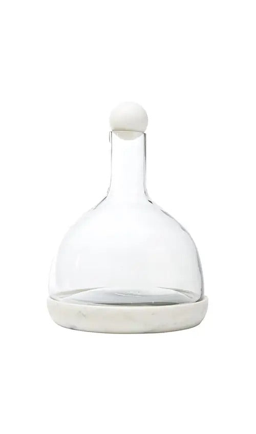 Marble + glass wine carafe