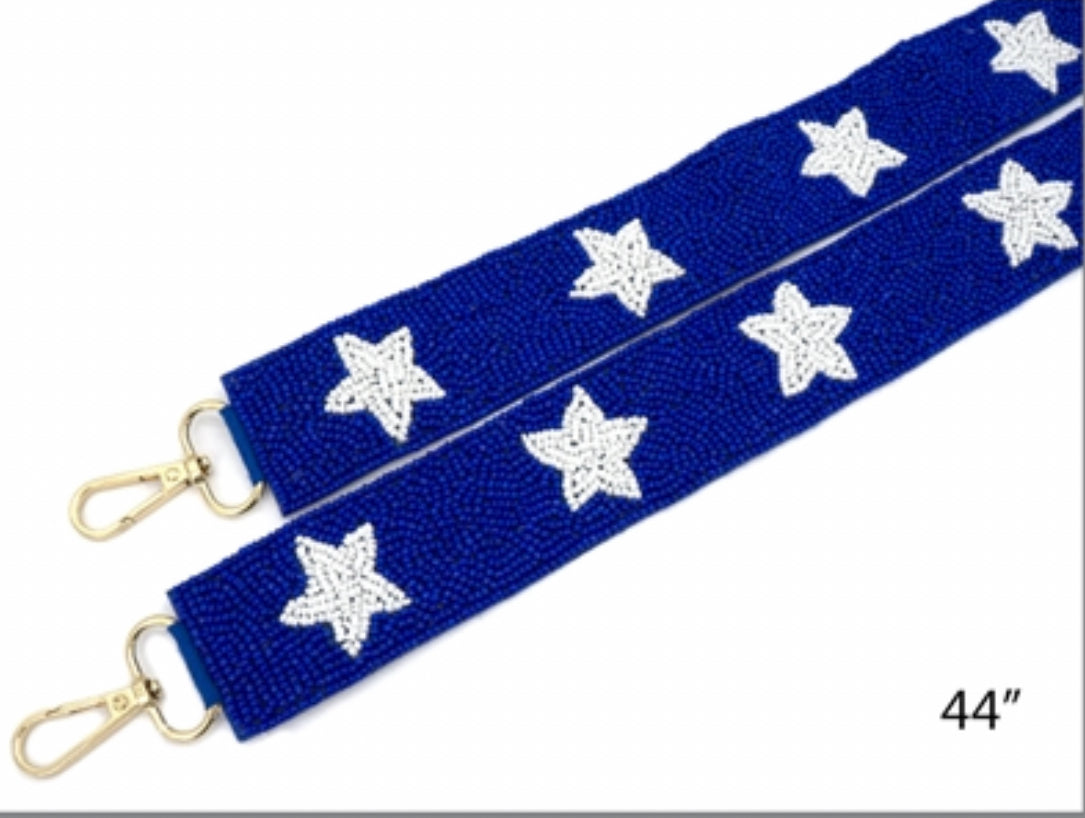 Game Day Beaded Purse Strap - Royal