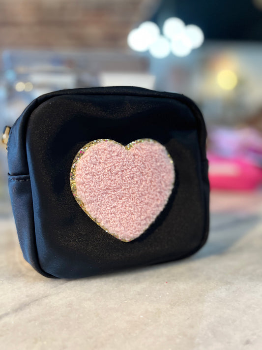 Small pouch with Heart BLACK