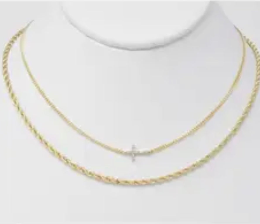 Gold Chain Rhinestone Necklace