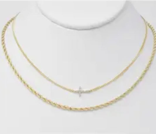 Gold Chain Rhinestone Necklace