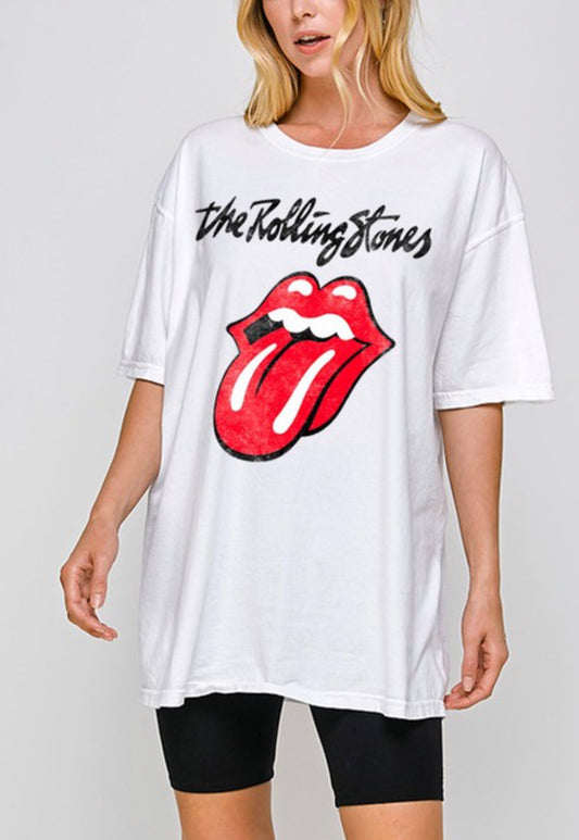 Rolling Stones Oversized Tee - white